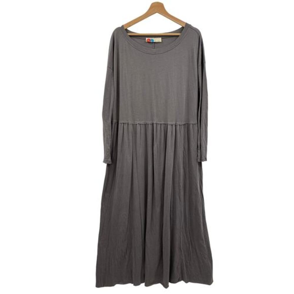 free people beach S gray‎ long sleeve maxi dress
